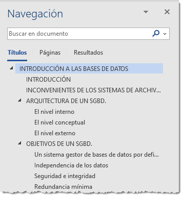 Panel de Navegaci&oacute;n