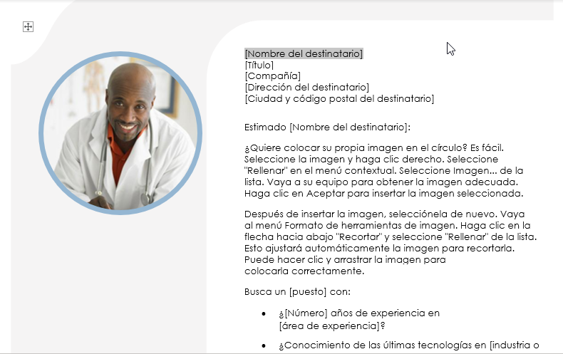 Plantilla Curr&iacute;culum origen aplicada