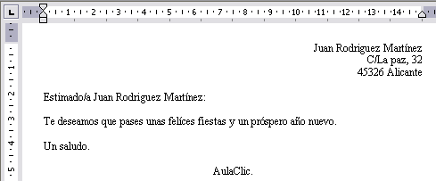 Carta ejemplo con datos