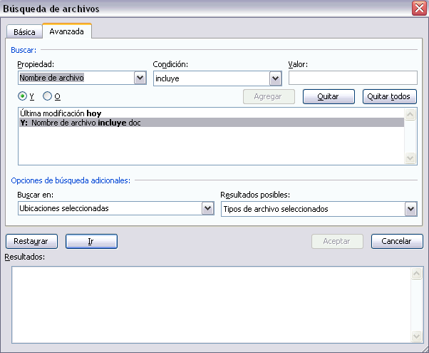Di�logo B�squeda de archvios