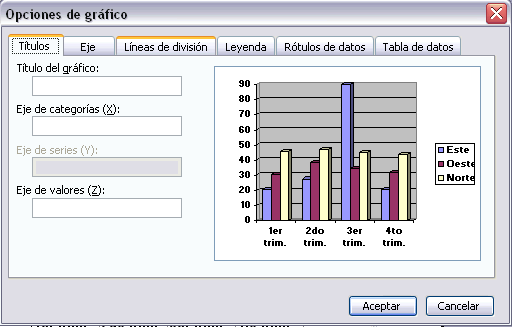 Opciones de gr�ficos