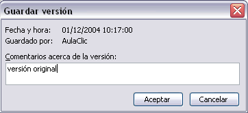 Guardar versi�n
