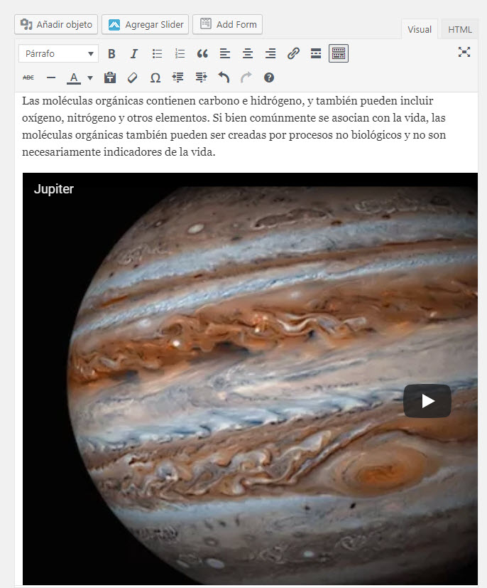 Video de YouTube en WordPress